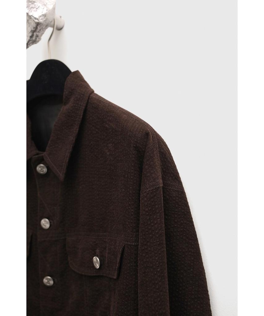 Youth Corduroy Textured Jacket - Brown