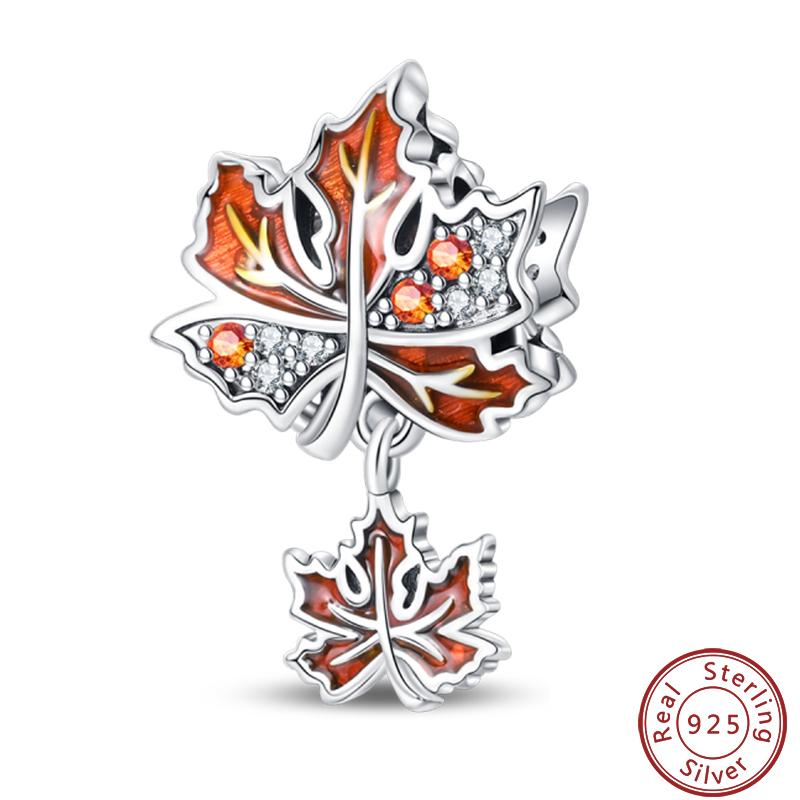 Copper Romantic Autumn Charms Beads Pumpkin Maple Leaf Scarecrow Harvest Pendant 3Mm Diy Fine Jewelry Accessories