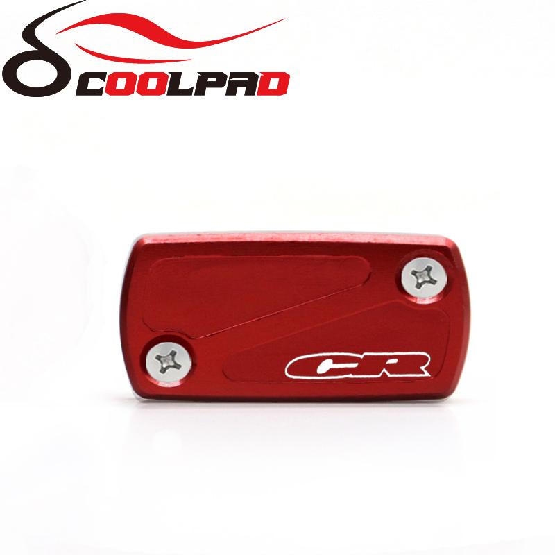 

Front Rear Brake Reservoir Cover For HONDA CR 250R 125R 85R 80R 500R CR250R CR85R CR80R Motorcycle Brake Pump Oil Fluid Caps CNC Front Red