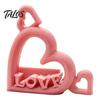 Couple Gift for Anniversary Heart Photo Stand with Embossed LOVE Letters, 3D Printed Vertical Slot Wedding Sign In Table Decoration Picture