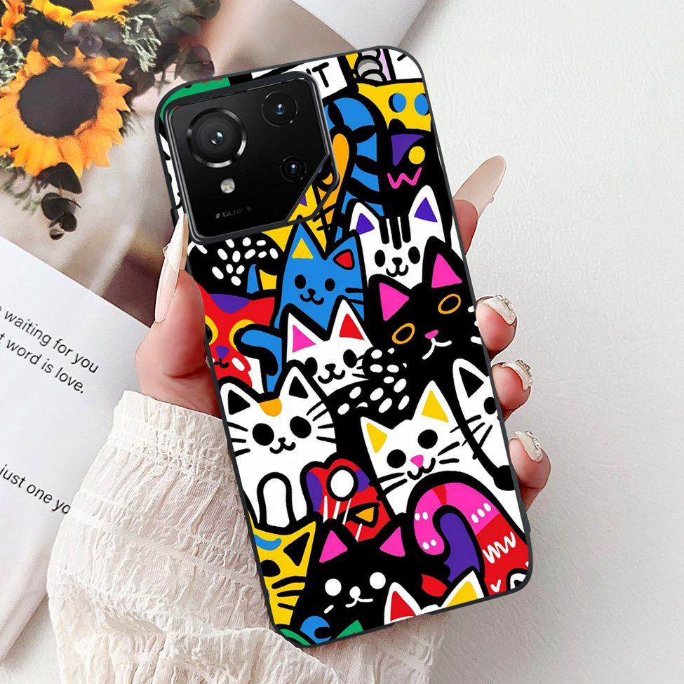 

For Asus ROG Phone 9 Pro Back Cover For Asus ROG Phone 9 Case Silicone Cute Cat Luxury Love Funny Painted Shockproof Bumper ROG Phone 9 Pro