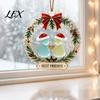 Durable Acrylic Holiday Pendant Best Friends Christmas Wreath Pendant, Hanging Ornament, Seasonal Home Wall Decor Decorative Piece for Party