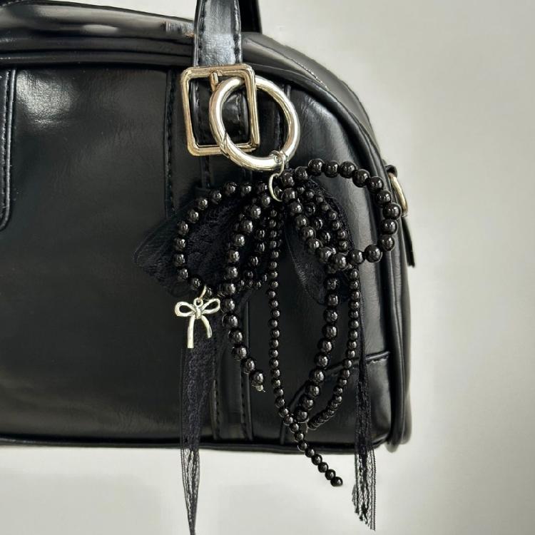 Słodka Wstążka Kokardka Perły Brelok Zawieszka Modny Dodatek do Kluczy Słodycz Zawieszka do Torby Odpowiedni do Kluczy i Toreb