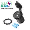 3.1A Dual USB Port Autoladesteckdose Stecker Handy Smart Ladeadapter Wasserdicht für Auto Boot Motorrad