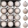 Handcrafted Vintage Style Christmas Ball Ornaments Set of 12 Plastic Balls Designed for Festive Tree and Home Decoration