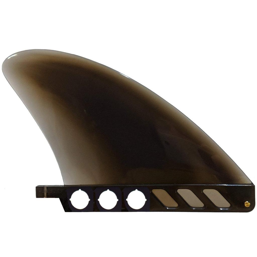 saruSURF 12cm Center Fin, Flex Soft, 4.6" for Longboards, SUPs, airSUPs, and AIR7 Paddleboards (Screws Included, Smoke-Black)
