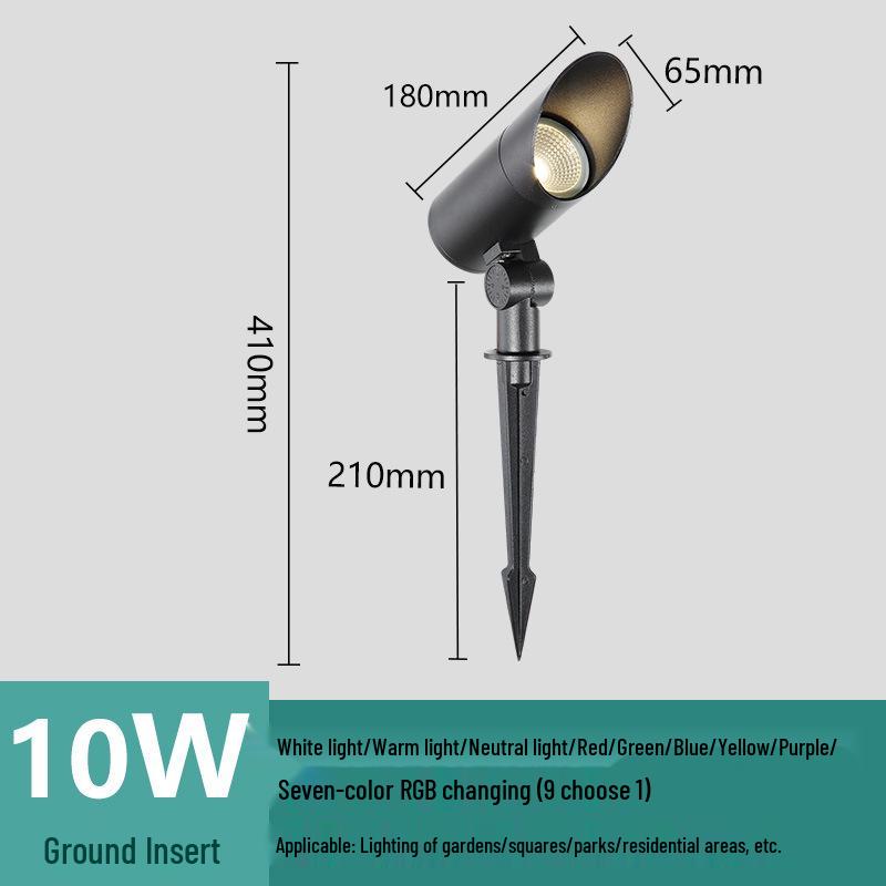 Waterproof Outdoor Tree Spotlight with Garden Ground Plug, Lawn Floodlight for Courtyard Landscapes