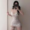 Cosplay Sexy Naughty Babydoll Cute Floral Lace Camisole Nightwear Low Neck Seductive Women Sexy Seductive Underwear Adult Date Lover Day Christmas