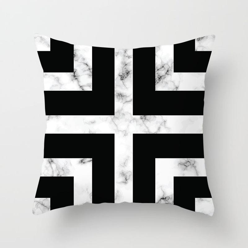 Ins Marble Geometric Print Square Pillow Cover Sofa Cushion Cover