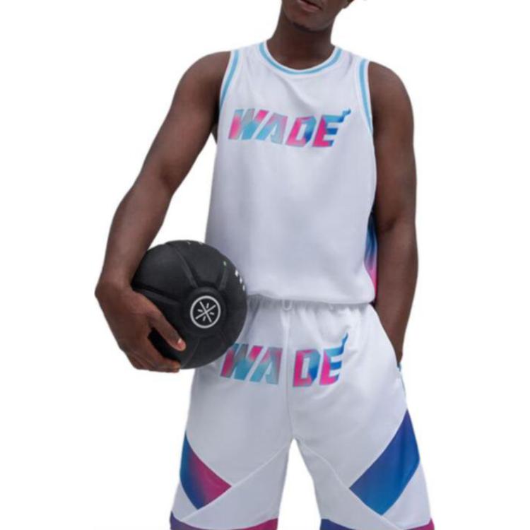 Li-Ning Way of Wade Printed Letter Patchwork Casual Shorts Men Shorts White AAPT051-4
