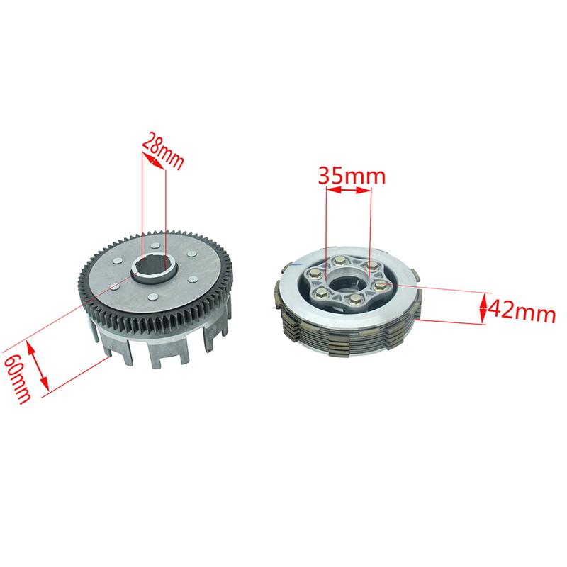 Clutch 70 Teeth Clutch 127mm Diameter,6 Plate and 6 Column for Zongshen,Bashan,Loncin Lifan CB CG200cc 250cc Water Cooled Engine