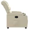 Electric Recliner Chair Cream Faux Leather
