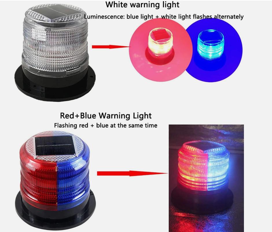 Solar Powered Strobe Warning Light Car Roof Magnet LED Strobe Light Beacon Light Led Flashing for Car Lorry Truck Accessory