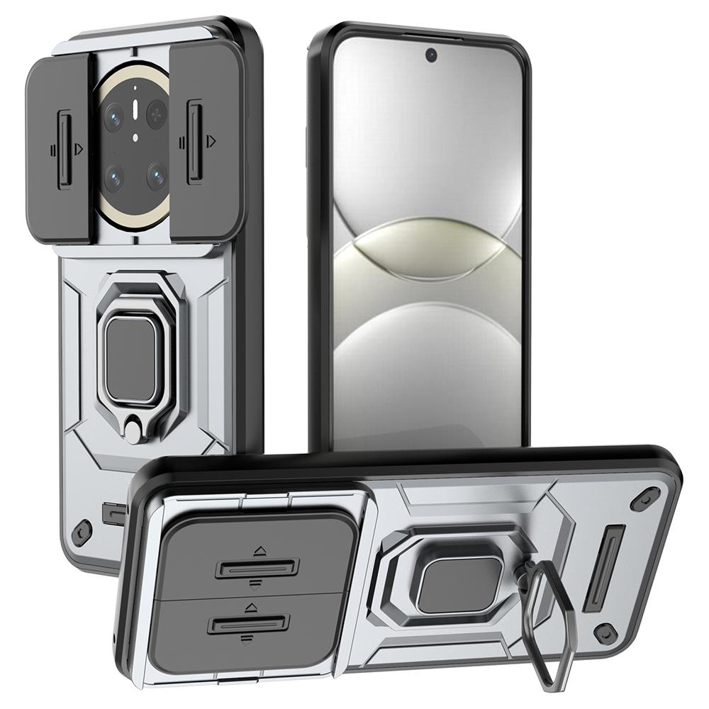For Huawei Mate 70 Case PC+TPU Kickstand Phone Protector with Lens Cover