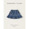 Insbobo Girls' Skirt 2026 Spring New Children's Denim Short Skirt Baby Cute Pleated Skirt Spring Outfit