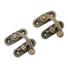 6 Set Swing Arm Clasp Latch Bronze Mini Vintage Antique Lock Clasp Left Right Hook Hasp Horn Metal Catch Curved Buckle
