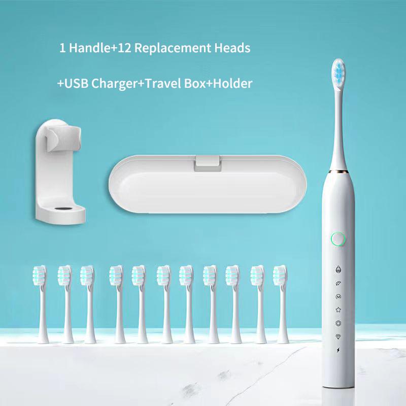 Módní sonický elektrický zubní kartáček dobíjecí pro dospělé Inteligentní časovač pro 6 režimů IPX7 Vodotěsné ultrazvukové zubní kartáčky cestovní box