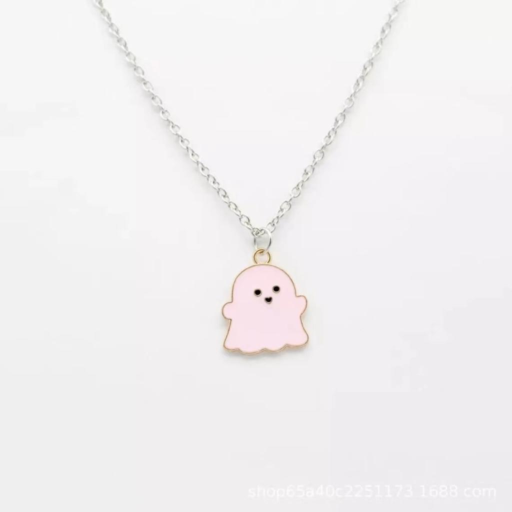 Black and White Onmyoji Ball Necklace for Men and Women Couple a Pair of Little Devil Clavicle Chains Halloween Trinkets