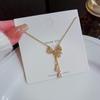Titanium Steel Bow Tassel Luxury Necklace