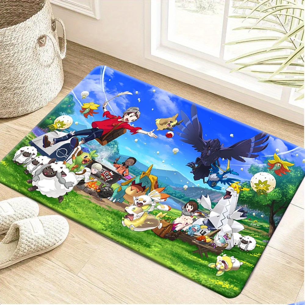 Pokemon Ash Pikachu and Gengar Haunted Scene Print Non-Slip Floor Mat Doormat 40x60cm