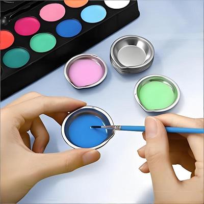 Stainless Steel Painting Color Bowls Oil Paint Trays Paint Color Mixing Cups Color Mixer Children Diy Painting Tools