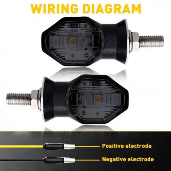 Mini LED Motorcycle Signal Turn Indicator Blinker Amber Light Fit SuzUSi Honda