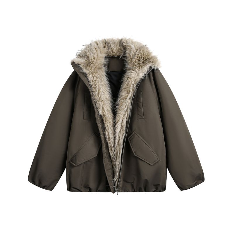 Blaexit Barnfeng Mountain Carving Fur Collar Jacket Men's Thickened Winter Down Cotton Short Padded Jacket