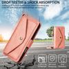 For iPhone 16 Leather Case Magnetic Closure Wallet Stand Phone Cover with Crossbody Strap