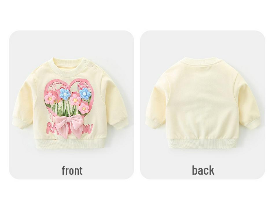 Toddler Girl Cotton Two-Piece: Fashionable Long Sleeve Sweatshirt Set for Spring & Autumn 2025