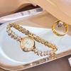 LP80 Hot Selling Luxury Elegant Analog Quartz Watch with Alloy Stainless Steel Band Retro Fashion Design for Women Daily Use