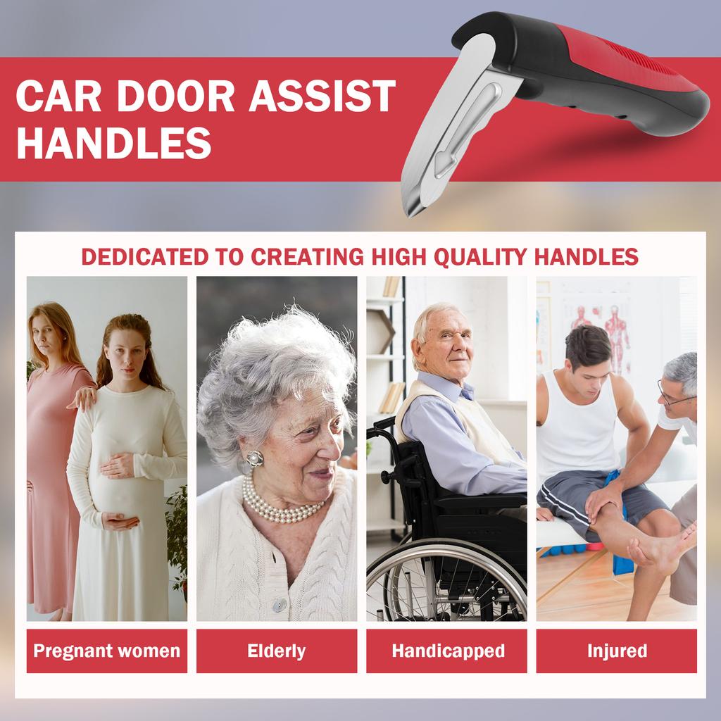 2/4/8Pcs Car Door Assist Handle 2-in-1 Multifunc Car Support Handle Window Breaker Seniors Car Handle Assist Emergency Tools