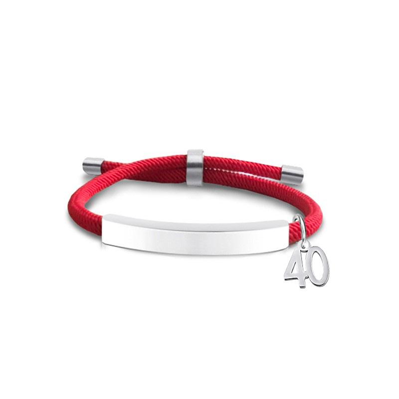 Multi-color Engravable Stainless Steel Bracelet with Number 16 Charm