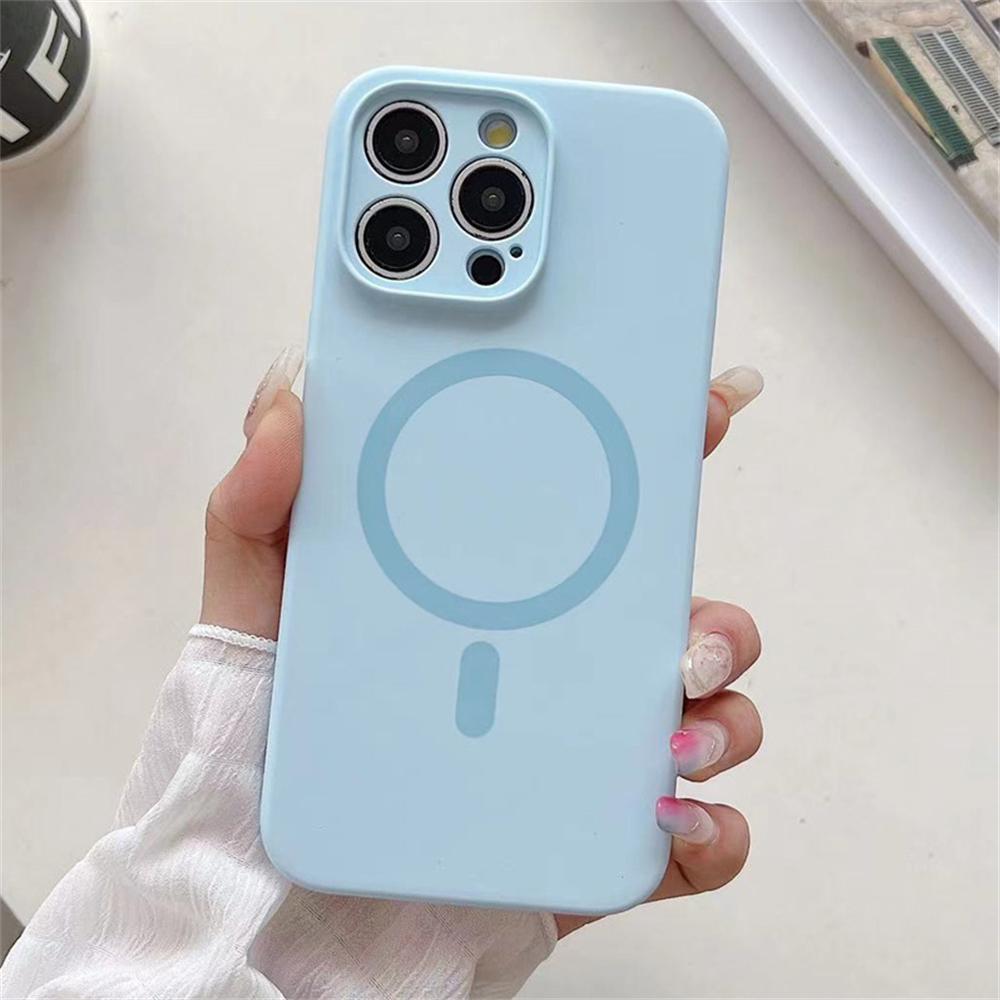 

Fashion Bright Fluorescent Liquid Silicone Magnetic For Magsafe Case For iPhone 16 15 14 13 Pro Max Plus Wireless Charge Cover For iPhone 16 Pro