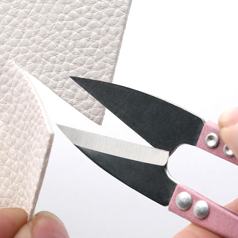 Metal Household Scissors Thread Cutting Veil Cutting Cross Stitch Tool U-Shaped Embroidery Scissors With Cover Hand Sewing Scissors