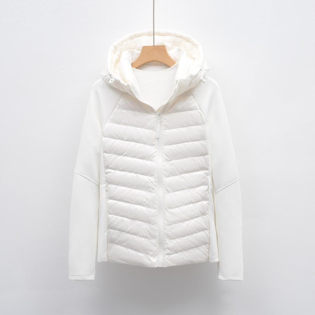 Herbst und Winter neue leichte Daunenjacke Damen schlicht lässig mit Kapuze Outdoor-Sportarten Laufen Fitness Top