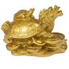 1Pc Gold Feng Shui Dragon Turtle Tortoise Statue Figurine Coin Money Wealth Luck