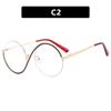Eyeglasses Frame Half Geometric Design Trendy Round Shape Blue Blocking Light