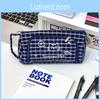 Cute Cat Lattice Pattern Pen Case With Fabric Material For Students And Girls