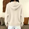 Women's Casual Color Hooded Long Sleeve Button Knit Sweater for Everyday Wear