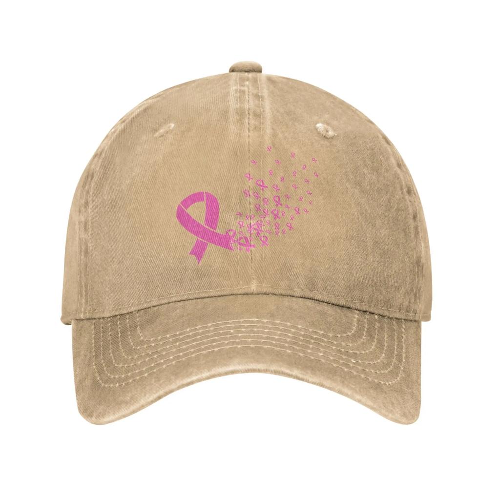 2025 Breast Cancer Ribbon Wonder Baseball Cap Vintage Distressed Denim Washed October Fighter Snapback Outdoor Adjustable Hats