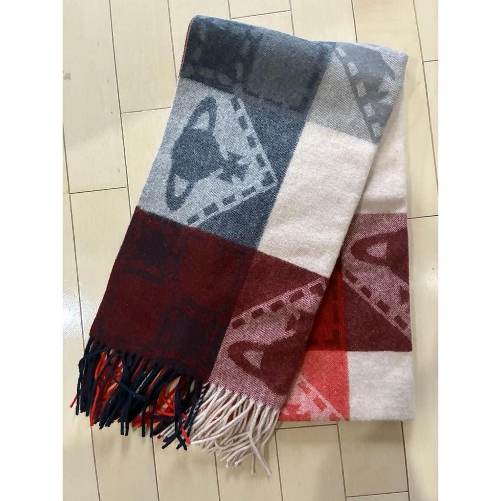 Used Vivienne Westwood scarf stole orb logo patchwork pattern