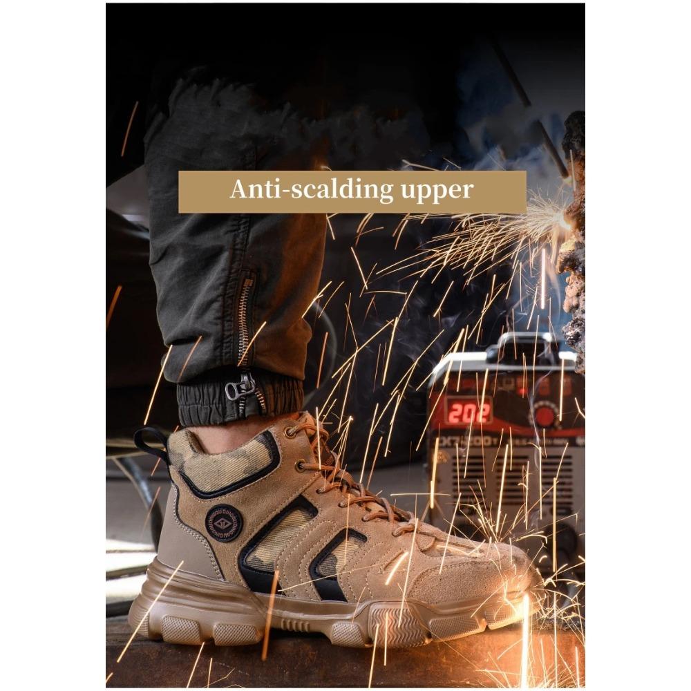 Plus Sise 38-48 Men Safety Shoes Lightweight Indestructible Work Sneakers Anti-smash Steel Toe Protective Safety Boots