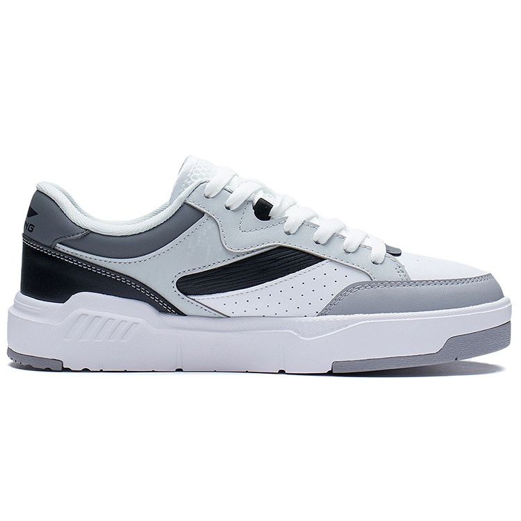 Li Ning Durable Lightweight Low-Top Skate Shoes Men Sneakers Black White Gray AGCS031-3