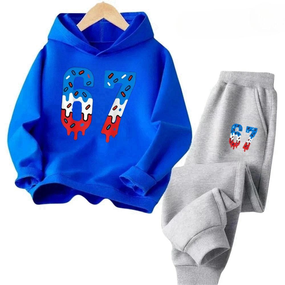 Kids 67 Popular Outfit 4-10Y Cotton Two-Piece Set Stock Clearance Combo Children's Comfortable Sweatshirt Set