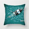 Cartoon Astronaut Rocket Spaceship Sofa Home Bedroom Decoration Pillowcase Kids Room Space Theme Cushion Cover