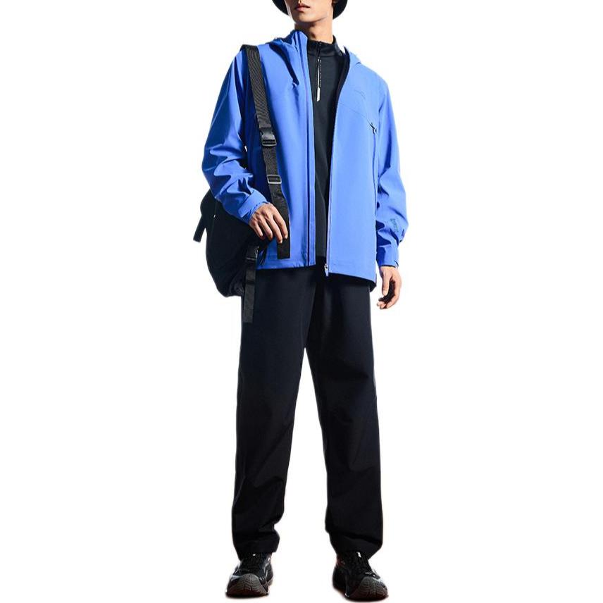Anta Comfortable Outdoor Mountaineering Waterproof Windproof Breathable Jacket Men Jacket Bright-Blue 152437605-7