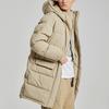 Li Ning Badfive Basketball Series Mid-Length Loose Hooded Down Jacket Winter Men Outerwear Khaki AYMQ103-4