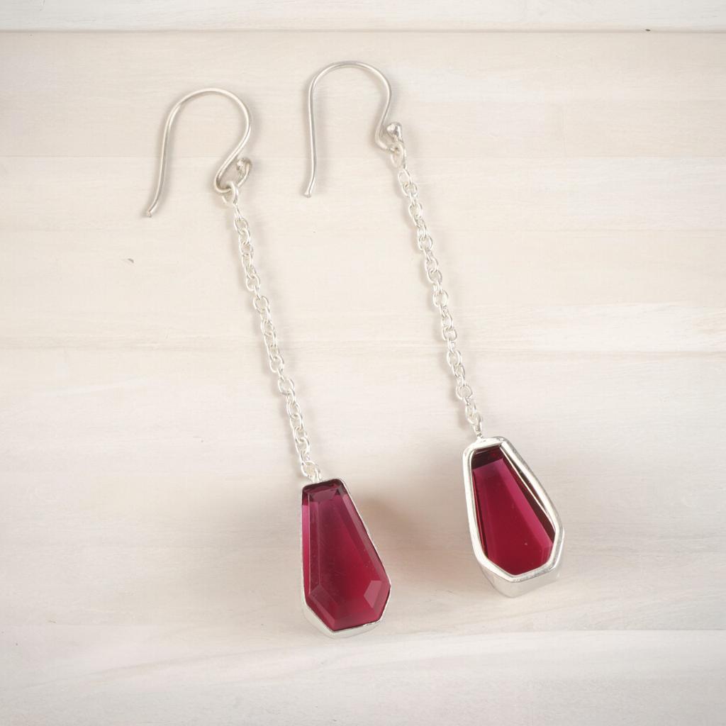 Pink Tourmaline Gemstone 925 Sterling Silver Jewelry Handmade Drop Earrings 3.0" EE-135-1