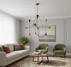 Mid Century Modern Sputnik Chandelier 9 Arm Multicolor Brass Ceiling Light Italian Style Dining Room Lamp