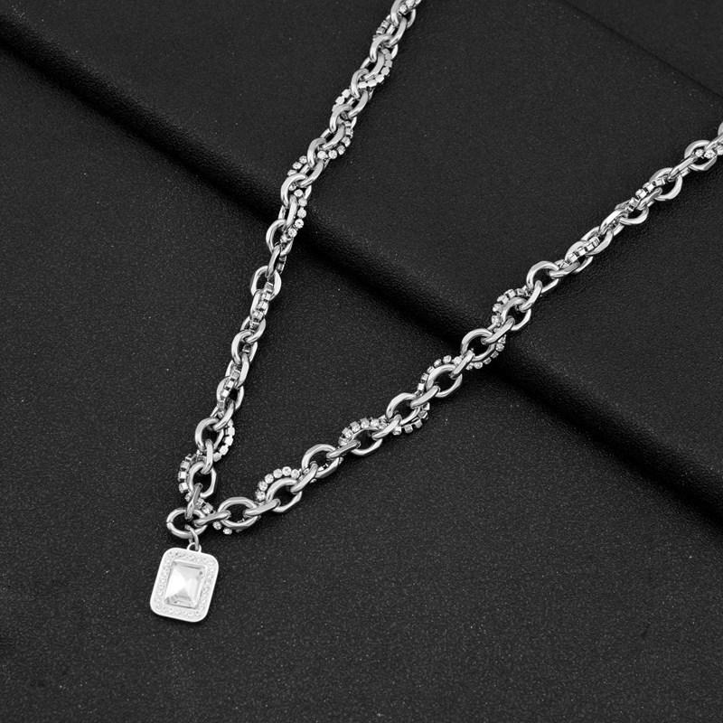 Necklace: Cold Wind, Rock Sugar, Gemstone, Men's Sweatshirt, Women's Niche Design, High-end Sweater Chain, Hip-hop Collarbone Chain, Necklace